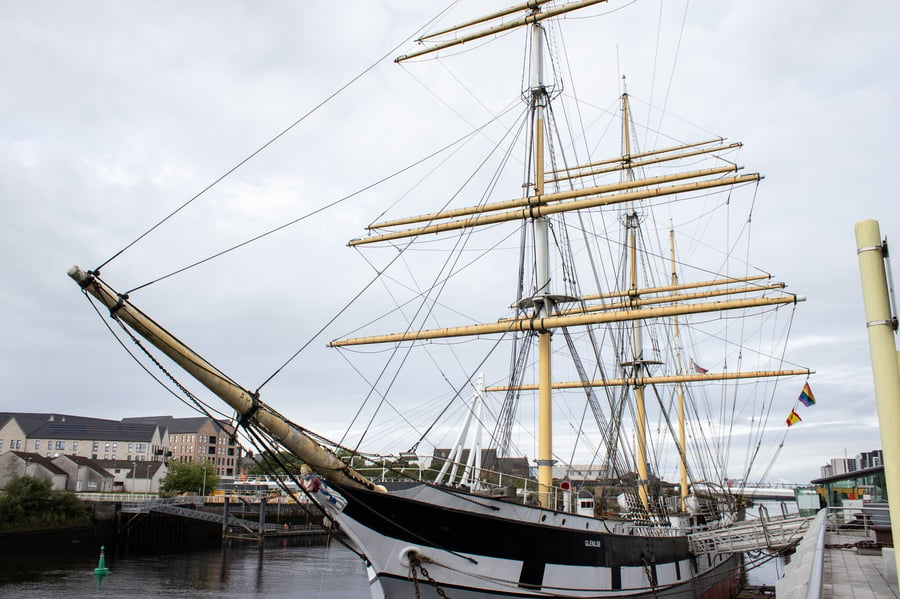 Boat sitting in river clyde