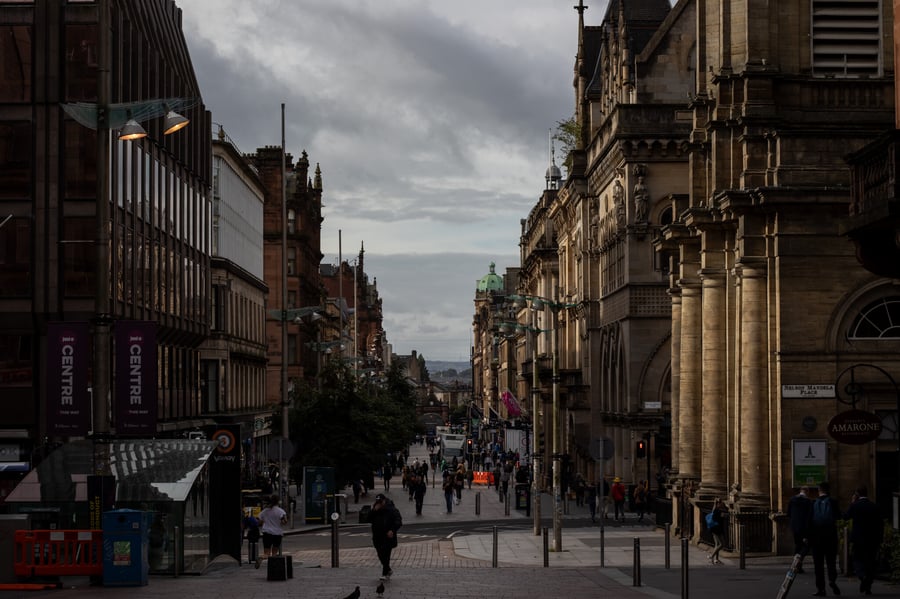 Glasgow Buchanan Street with Commuters