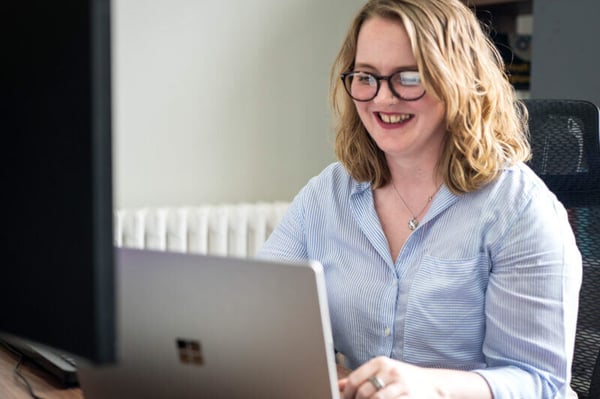 Woman using a laptop