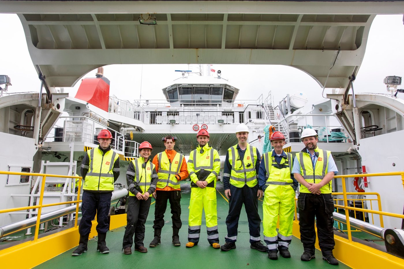CalMac crew on board the MV Loch Frisa