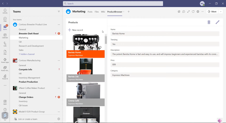 Power Apps in Teams