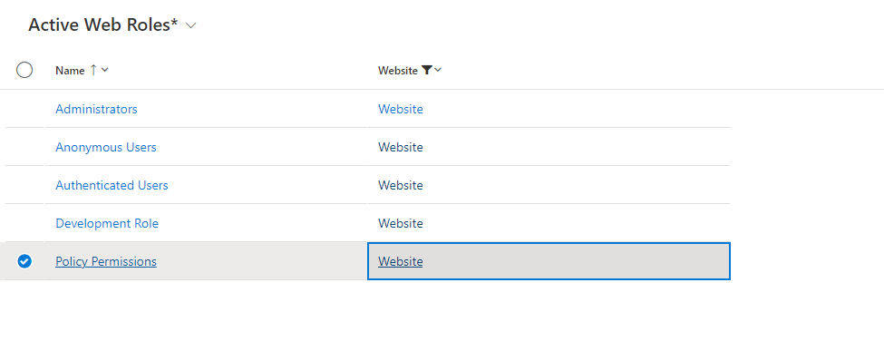 Power Pages Web Roles Example