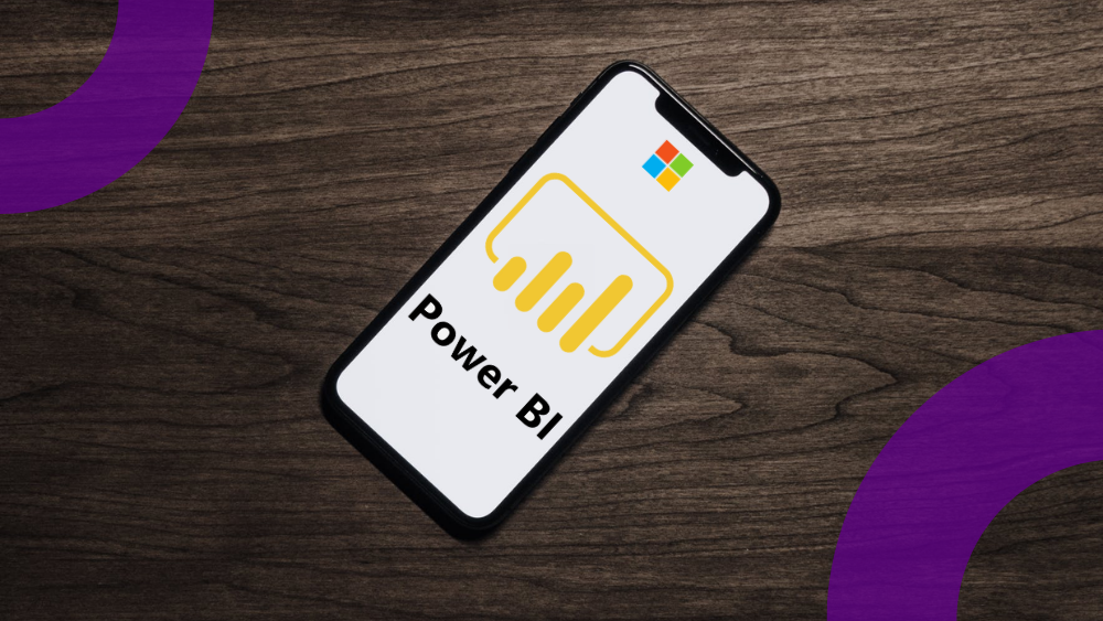 Phone Screen Displaying Power Bi Logo