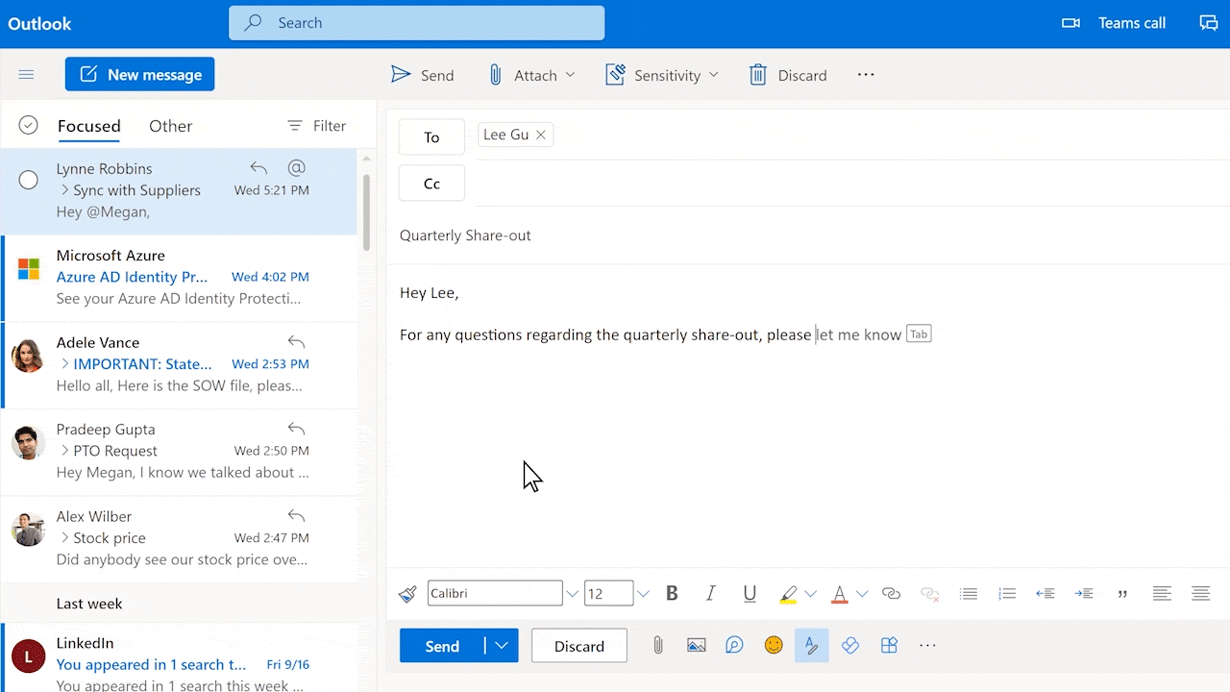 Context IQ in Outlook Gif Demonstration